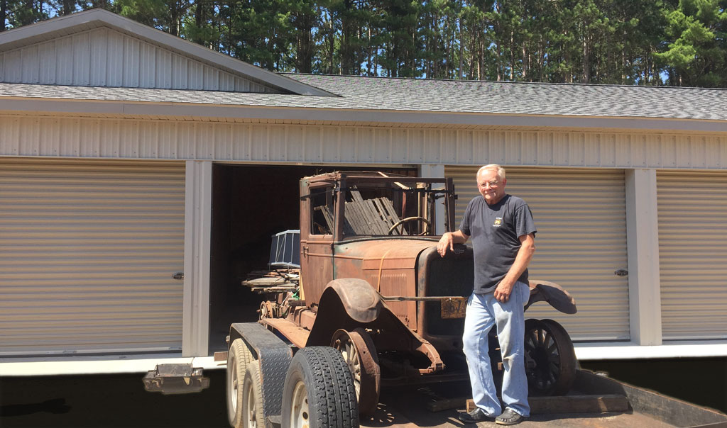 Cars storaged at Riverside Storage Units.